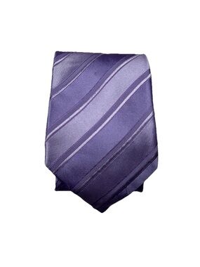XMI Platinum Silk Tie Mens Purple Lavender Striped Handmade USA Luxury Necktie